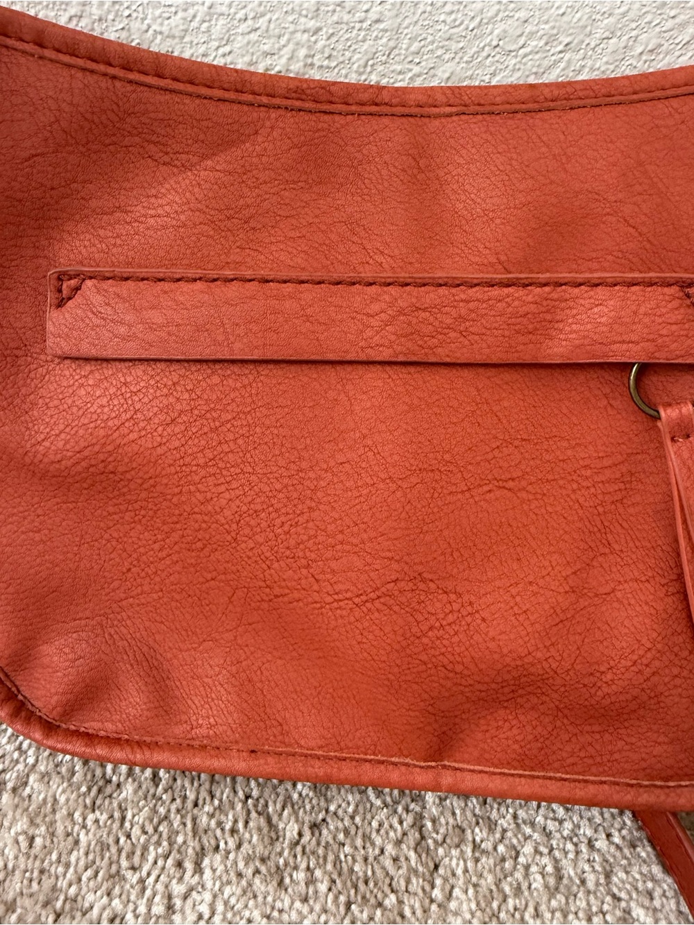 Rust Leather‎ Crossbody Bag with Tassel Detail - Picture 2 of 6